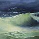 Seascape painting 30 by 40 cm wave painting gift to a sailor, Pictures, St. Petersburg,  Фото №1