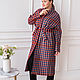 Author's coat in a check terracotta tones. Coats. NATALINI. Online shopping on My Livemaster.  Фото №2