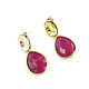 Maroon earrings, gold maroon earrings ' Berry', Earrings, Moscow,  Фото №1