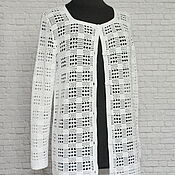 Одежда handmade. Livemaster - original item White summer cardigan with buttons crocheted. Handmade.