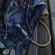 Шелковый шейный платок Ночное небо в летнюю ночь экопринт, Платки, Краснодар,  Фото №1