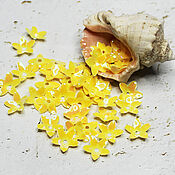 Материалы для творчества handmade. Livemaster - original item Sequins 12 mm Yellow flower 2 g. Handmade.
