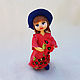 Cotton toy girl with poppies, Christmas decorations, Domodedovo,  Фото №1