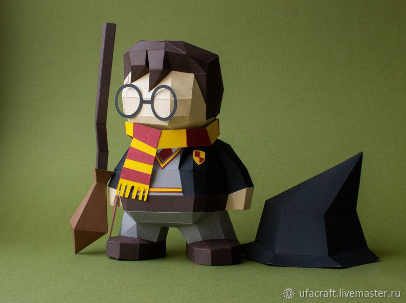 Гарри Поттер. Harry Potter. 3D модель. 3D конструктор из картона, Скульптуры, Уфа,  Фото №1
