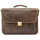 Leather briefcase 'Daniel' (brown nappa), Brief case, St. Petersburg,  Фото №1