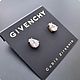 Серьги Givenchy, кубик циркония. Серьги-пусеты. Винтажные вещички (Катя) ♚. Ярмарка Мастеров.  Фото №5
