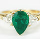 2.47tcw Colombian Emerald & Trillion Cut Diamond Engagement Ring 14k,, Rings, West Palm Beach,  Фото №1