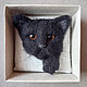 custom. Brooch-pin: Felted Brooch Black Cat. Zveropolk. Brooches. Game in felting. My Livemaster. Фото №5