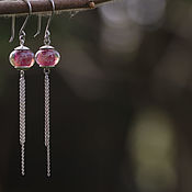 Украшения handmade. Livemaster - original item Earrings classic: Pink comet. Handmade.