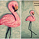 Брошь текстильная "Розовый фламинго", Брошь-булавка, Москва,  Фото №1