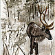 Олень в зимнем лесу, Картины, Междуреченск,  Фото №1