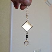 Украшения handmade. Livemaster - original item Amulet pendant with mirror, rock crystal and onyx in 925 silver. Handmade.