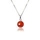 Pendant with carnelian and cubic Zirconia on a silver chain. Art.119, Pendants, Moscow,  Фото №1