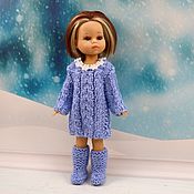Куклы и игрушки handmade. Livemaster - original item Knitted tunic Dress and knee socks for mini paula blue. Handmade.