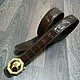 Belt made of genuine crocodile leather, in dark brown color!, Straps, St. Petersburg,  Фото №1