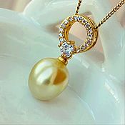 Украшения handmade. Livemaster - original item Gold Sea Pearl pendant buy. Handmade.
