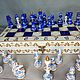 Order Chess made of wood'Gzhel motifs', handmade. Anna Fekolkina chess-souvenirs. Livemaster. . Chess Фото №3