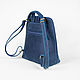 Рюкзак-сумка на плечо женская - синий. Рюкзаки. The Nord Side. Ярмарка Мастеров.  Фото №5