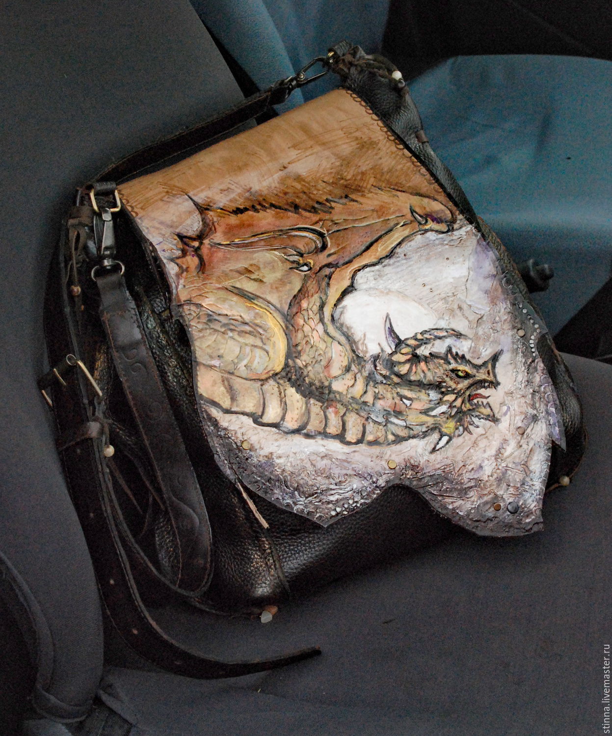 Большая сумка из кожи "Дракон" в интернет-магазине Ярмарка Мастеров по ...