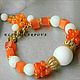 Bracelet Orange with agate and cat's eye. Hard bracelet. ELENA KARPOVA. Online shopping on My Livemaster.  Фото №2