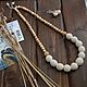 Заказать Комплект "Белый лён" (бусы и серьги). Natural_beads. Ярмарка Мастеров. . Комплекты украшений Фото №3
