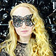 Black leather carved mask. Carnival masks. Xav-leather. Интернет-магазин Ярмарка Мастеров.  Фото №2