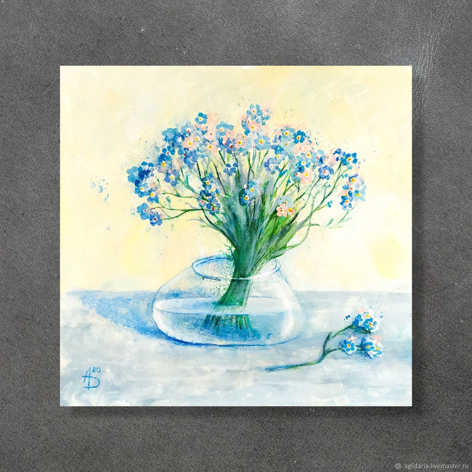 Картина Букет незабудок в прозрачной вазе цветы в интернет-магазине на ...