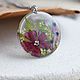 Pendant with real flowers. A pendant with a red flower as a gift to a girl. Pendant. OrlovaResinJewelry. Online shopping on My Livemaster.  Фото №2
