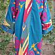 Uzbek robe made of suzane and ikat. Boho coat, caftan. S044, Robes, Odintsovo,  Фото №1