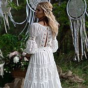 Платье белое из шитья бохо стиль прованс кантри