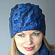 Women's blue felted hat, Caps, Khabarovsk,  Фото №1