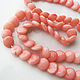 Beads natural coral,flat, pink 7mm handmade
