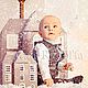 Костюм на мальчика.В него входит: Двухсторонняя жилетка(можно и одностороннюю),брюки.Пинетки,галстук и рубашка по желанию. Жилетка двухсторонняя,одна сторона может быть джинсовая, другая из костюмной.