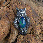Украшения handmade. Livemaster - original item Silver pendant with black opal