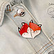 Set of brooches 'Cute red paired foxes brooches'. Brooch set. greenfox-23. My Livemaster. Фото №4
