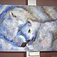 Heat together acrylic Painting on canvas (blue polar bears). Pictures. Pastelena. My Livemaster. Фото №4