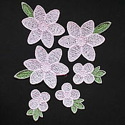 Материалы для творчества handmade. Livemaster - original item Applique embroidered stripe Flowers lace patch for clothes. Handmade.