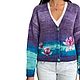 Cardigan women's Pond with lilies, gradient, flowers, half-wool. Cardigans. SIBERIA COOL (knitting & painting) (Siberia-Cool). My Livemaster. Фото №5