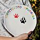 A large plate 22 cm with the inscription Wool is a seasoning and a pattern of paws, Plates, Saratov,  Фото №1