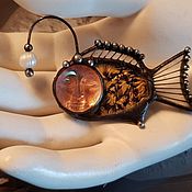 Украшения handmade. Livemaster - original item True Enlightenment Fish Brooch (bro-030). Handmade.