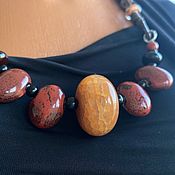 Украшения handmade. Livemaster - original item Necklace large massive natural stones, short beads buy boho. Handmade.