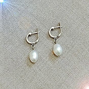 Украшения handmade. Livemaster - original item Earrings with natural silver pearls.. Handmade.
