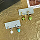 Earrings rings gilt 24 carat. Green clover and heart pendants. Congo earrings. Only_you_byElena. My Livemaster. Фото №6