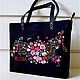 Bag with embroidery 'Map of Russia', Classic Bag, Moscow,  Фото №1