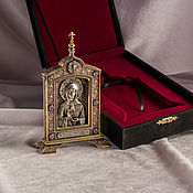 Икона «Господь Вседержитель» с архангелами (дуб, бронза)