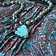 Beads necklace pendant African turquoise Imani. Necklace. Designer jewelry by Anastasia (NASTYAGP). My Livemaster. Фото №6