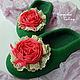women's felted Slippers 'rose of crimson', Slippers, Moscow,  Фото №1