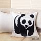 Cushion knitted PANDA. Pillow. Knit_look. Online shopping on My Livemaster.  Фото №2