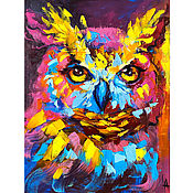Картины и панно handmade. Livemaster - original item The picture with the bird. Owl oil painting on canvas. Handmade.