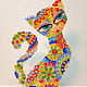 Figurine Murano glass fusing 'Rainbow Cat', Figurines, Odessa,  Фото №1